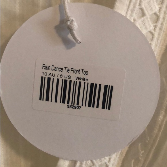 Princess Polly Rain Dance Tie front top White - Picture 3 of 3